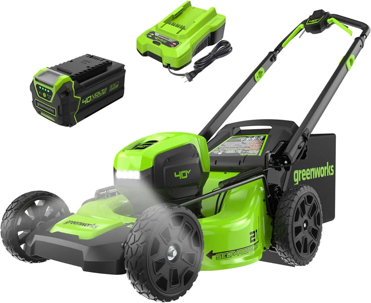 Greenworks 40V 16" Cordless Lawn Mower, Ultra-Light Push Mower with 4.0Ah Battery