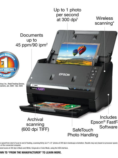 2025 FastFoto FF-680W Wireless High-speed Photo Scanning System – Black
