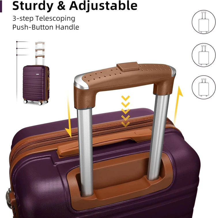 6-piece luggage set, expandable hardshell suitcase set with spinner wheels, lightweight rolling luggage set