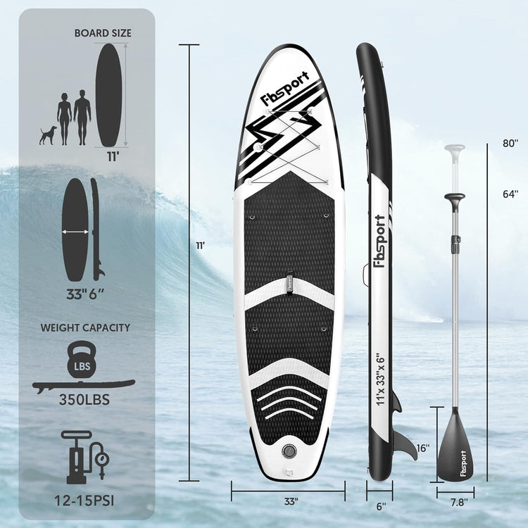 Premium Stand Up Paddle Board Yoga Board with Durable SUP Accessories & Carry Bag | Wide Stance Surf Control Non-Slip Deck Leash Paddle and Pump for Youth & Adult