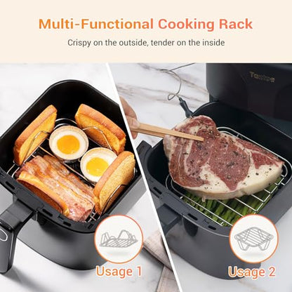 Tastee Ceramic Air Fryer, 8 in 1 Compact 5.5QT AirFryers, 450°F Digital Airfryer Dehydrator with Smart Probe, 24 Presets One touch Cooking, In app Recipes with Window, Dishwasher safe &amp; Non stick : Home &amp; Kitchen