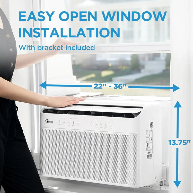 Midea 12,000 BTU U-Shaped Smart Inverter Window Air Conditioner–Cools up to 550 Sq. Ft.
