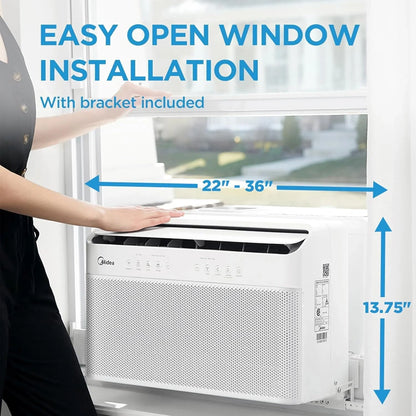 Midea 12,000 BTU U-Shaped Smart Inverter Window Air Conditioner–Cools up to 550 Sq. Ft.