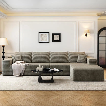 107.5" Cloud Modular Sectional Sofa Couch with L-Shape Chaise,Modern Minimalist Upholstered Couches for Living Room Bedroom,Deep Seat Corner Couch .No Assembly Required (Black,Left Facing Chaise)