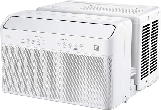 U-Shaped Inverter Window Air Conditioner 12,000BTU with Open Window Flexibility, Robust Installation,Extreme Quiet, 35% Energy Saving, Smart Control, Alexa, Remote, Bracket Included.