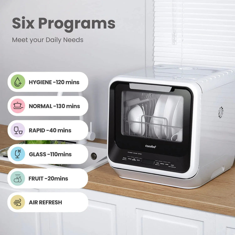 COMFEE' Mini Dishwasher Countertop with 5L Water Tank