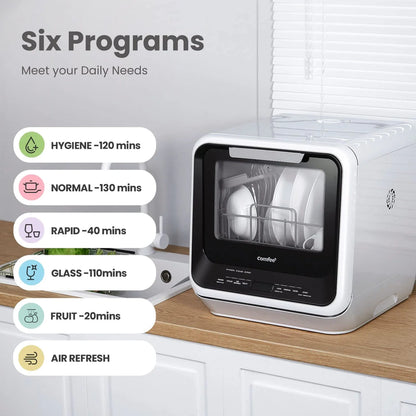 COMFEE' Mini Dishwasher Countertop with 5L Water Tank
