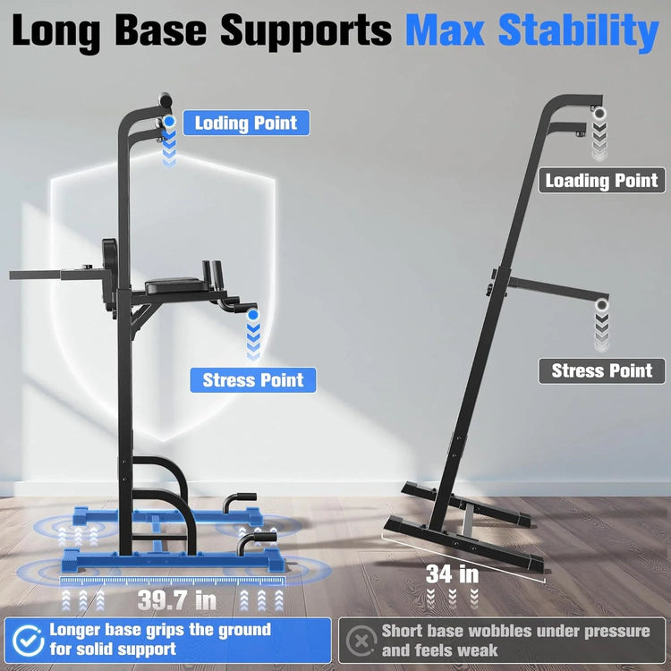 Sportsroyals Power Tower Pulp Up Bar Station, 450 lbs stable suspended immersion tilt station