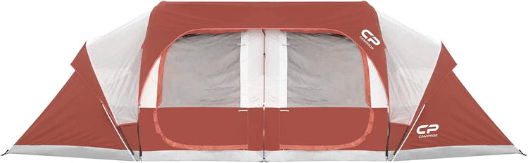 CAMPROS CP Tent 12-Person-Camping-Tents,3 Room Family Tents,Waterproof Windproof Family Tent with Top Rainfly,6 Large Mesh Windows,Double Layer,Easy Set Up, Portable with Carry Bag-20' x 9' x 72"(H)