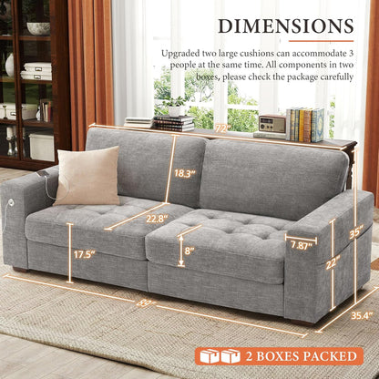 111.4 Inch L-Shaped Modern Sofa Modular Cloud Sofa Ottoman 4-Seater Chenille Deep Seat Sofa