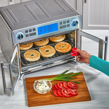 Emeril Lagasse Dual Zone 360 Air Fryer Oven Combo with French Door, 25 QT Extra Large, Cook Two Foods in Different Ways, Up to 60% Faster from Frozen to Finish
