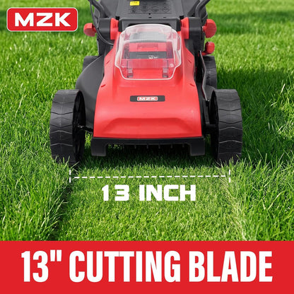 MZK 20V 13" Electric Lawn Mower, Brushless Cordless Lawn Mower with 4-Position Height