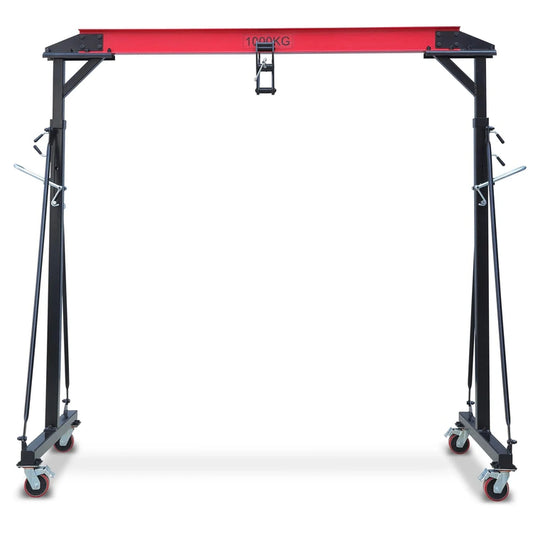 2025  1 Ton Adjustable Gantry Crane, 2200 lbs Capacity, Height Adjustable 96.5"-143.7", Portable Hoist for Factory, Construction, Warehouse, Auto Repair