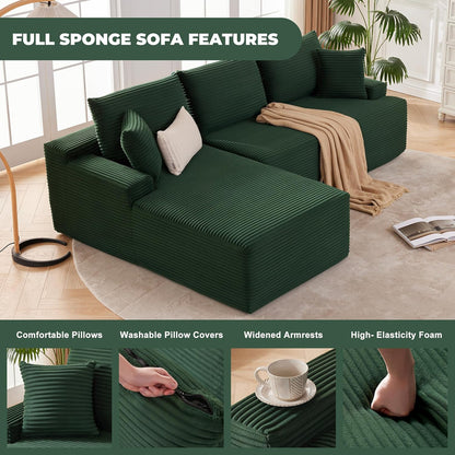 110 Cloud Sectional Couch, Boneless Sofa for Living Room Modular Sectional Sofa with Deep Seat