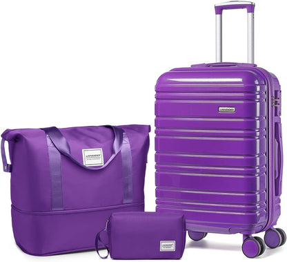 6-piece luggage set, expandable hardshell suitcase set with spinner wheels, lightweight rolling luggage set