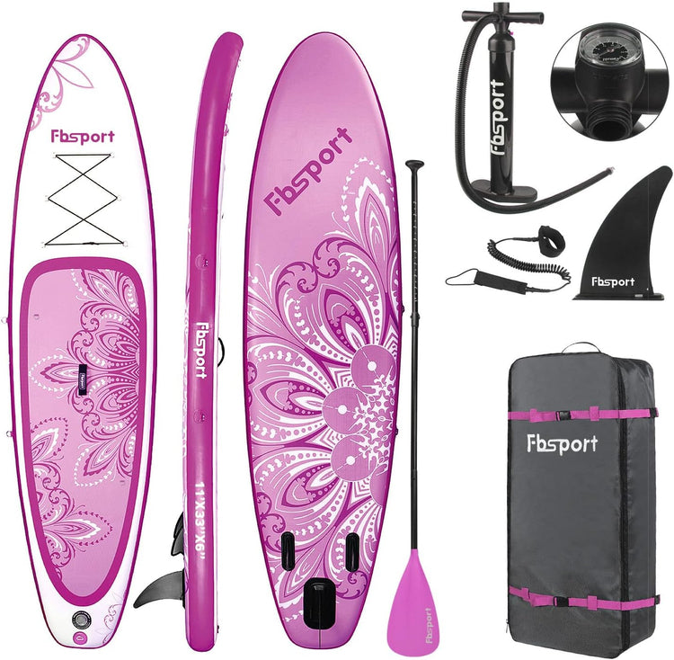 Premium Stand Up Paddle Board Yoga Board with Durable SUP Accessories & Carry Bag | Wide Stance Surf Control Non-Slip Deck Leash Paddle and Pump for Youth & Adult