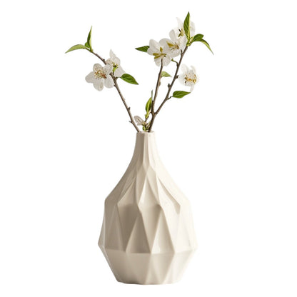 FINP Nordic Geometric Ceramic Flower Vase for Home Decor